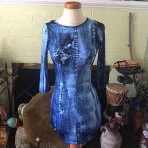Denim-Print Dress; Soft Material
